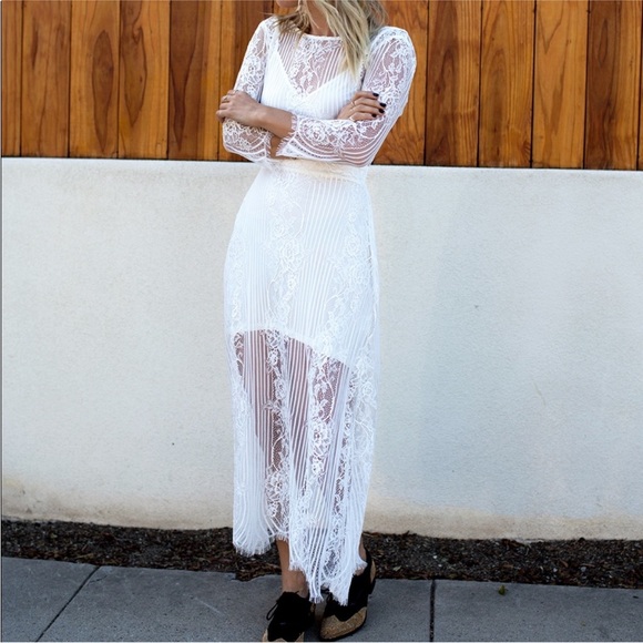For Love And Lemons White Lace Dress - Picture 1 of 4